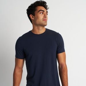 Kit and Ace mens crew neck tshirt - small   Heathered navy blue